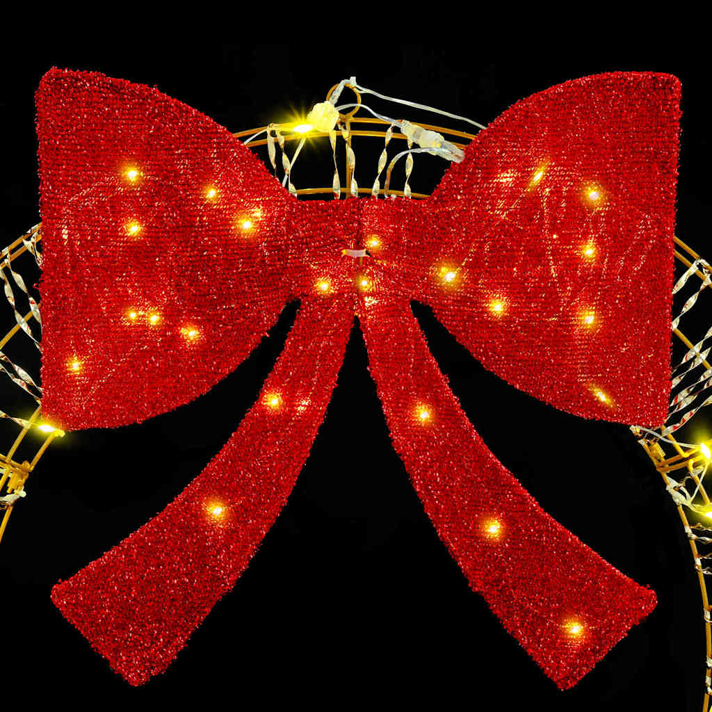 Wreath with 60 LEDs Warm white 76 x 76 x 8 cm PET