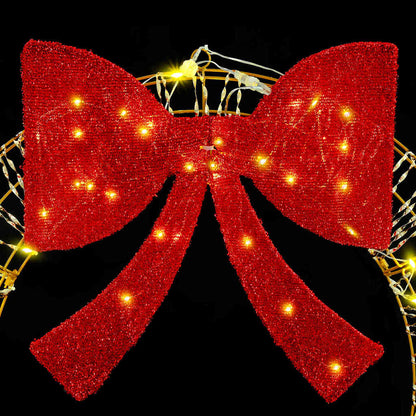 Wreath with 60 LEDs Warm white 76 x 76 x 8 cm PET