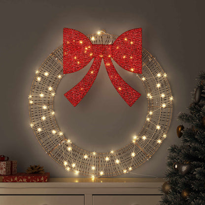 Wreath with 60 LEDs Warm white 76 x 76 x 8 cm PET