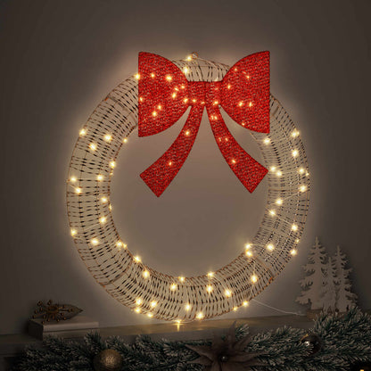 Wreath with 60 LEDs Warm white 76 x 76 x 8 cm PET