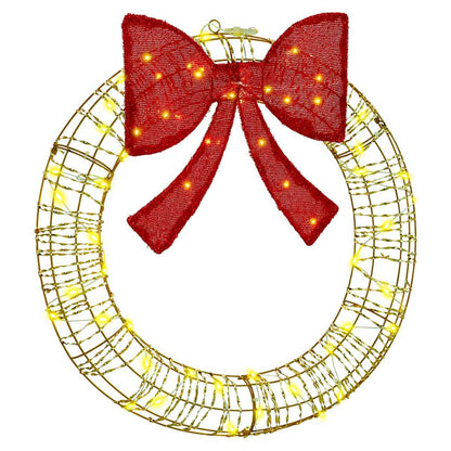 Wreath Warm white 75 x 75 x 8 cm PET 60 LEDs
