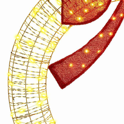 Wreath with 150 LEDs Warm white 121 x 121 x 10 cm PET