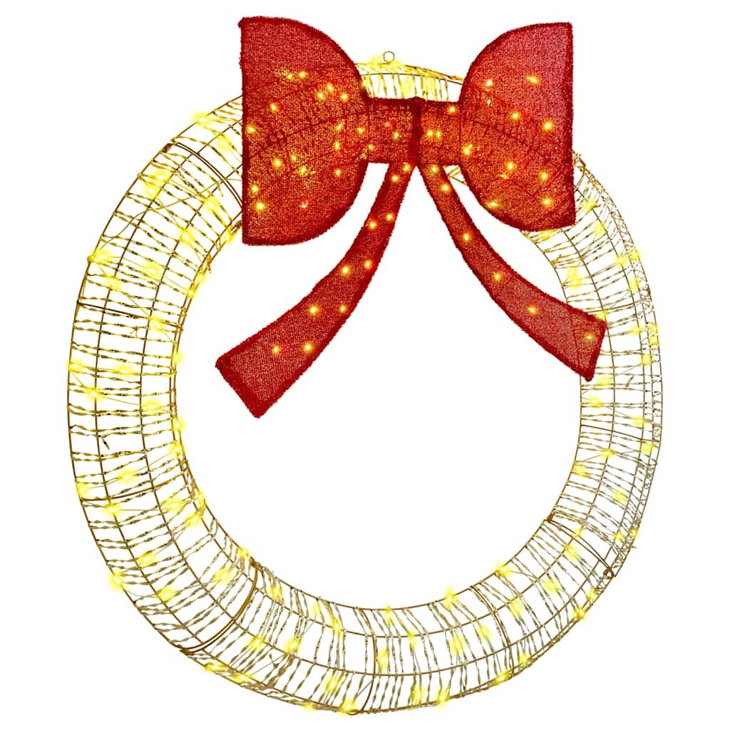 Wreath Warm white 120 x 120 x 10 cm PET 150 LEDs