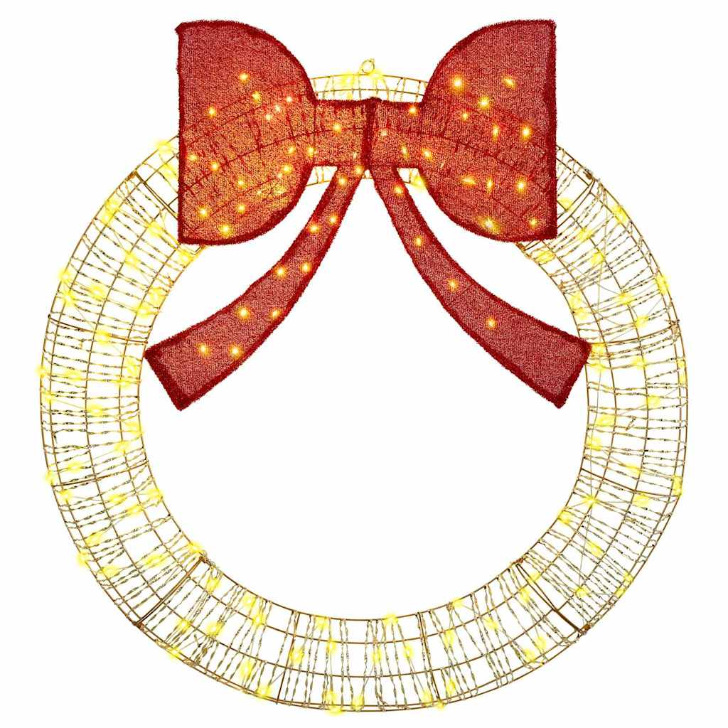 Wreath Warm white 120 x 120 x 10 cm PET 150 LEDs