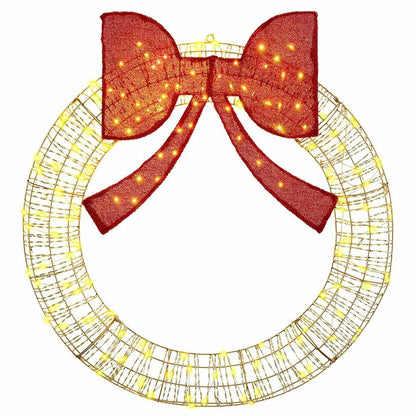Wreath Warm white 120 x 120 x 10 cm PET 150 LEDs