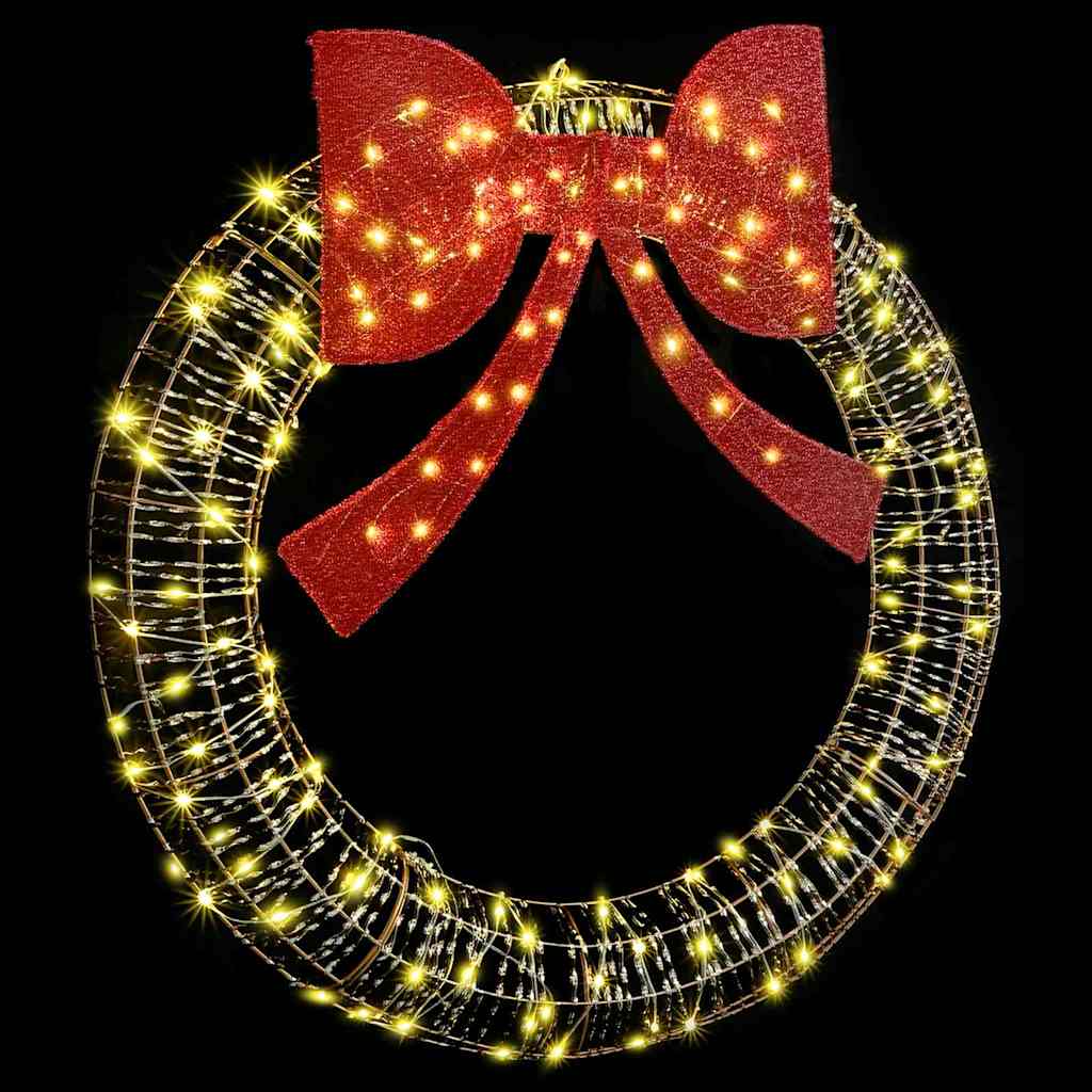 Wreath Warm white 120 x 120 x 10 cm PET 150 LEDs
