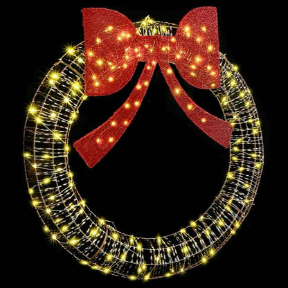 Wreath Warm white 120 x 120 x 10 cm PET 150 LEDs