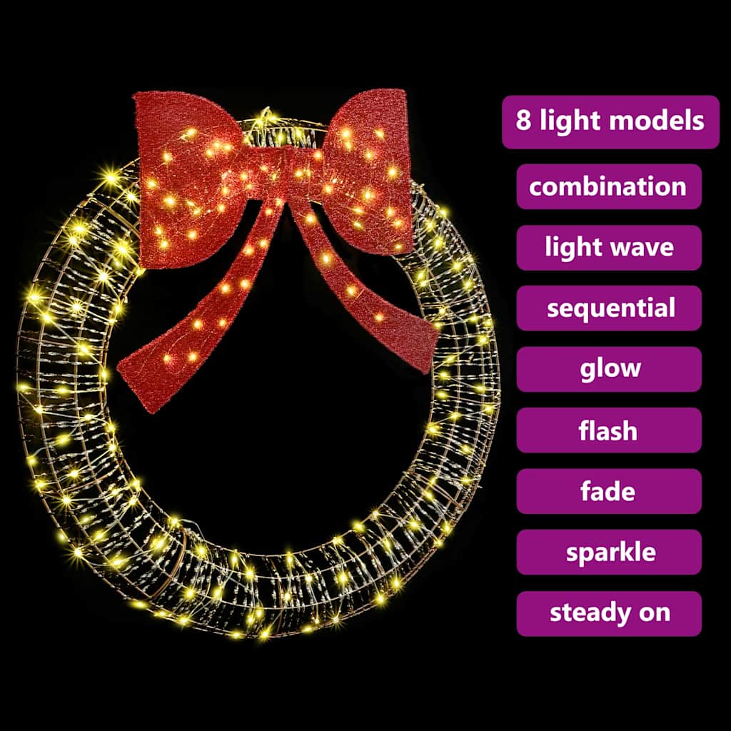 Wreath Warm white 120 x 120 x 10 cm PET 150 LEDs