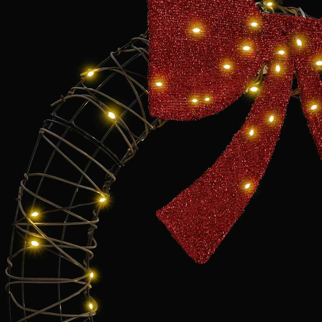 Wreath with 60 LEDs Warm white 76 x 76 x 8 cm Rattan