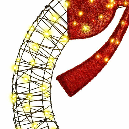 Wreath Warm white 120 x 120 x 10 cm Rattan 150 LEDs