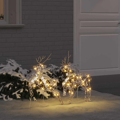 LED Reindeers with 40 LEDs 2 pcs Warm White PET
