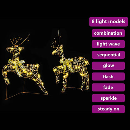 LED Reindeers with 40 LEDs 2 pcs Warm White PET