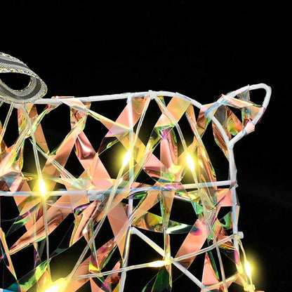 Christmas Reindeer with sleigh 3 pcs 60 LEDs Warm White