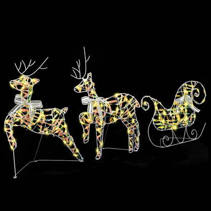 Christmas Reindeer with sleigh 3 pcs 60 LEDs Warm White