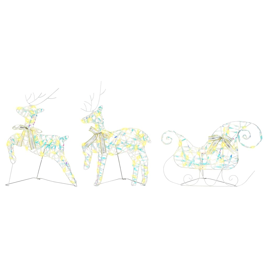 Christmas Reindeer with sleigh 3 pcs 60 LEDs Warm White