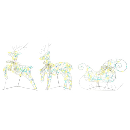 Christmas Reindeer with sleigh 3 pcs 60 LEDs Warm White