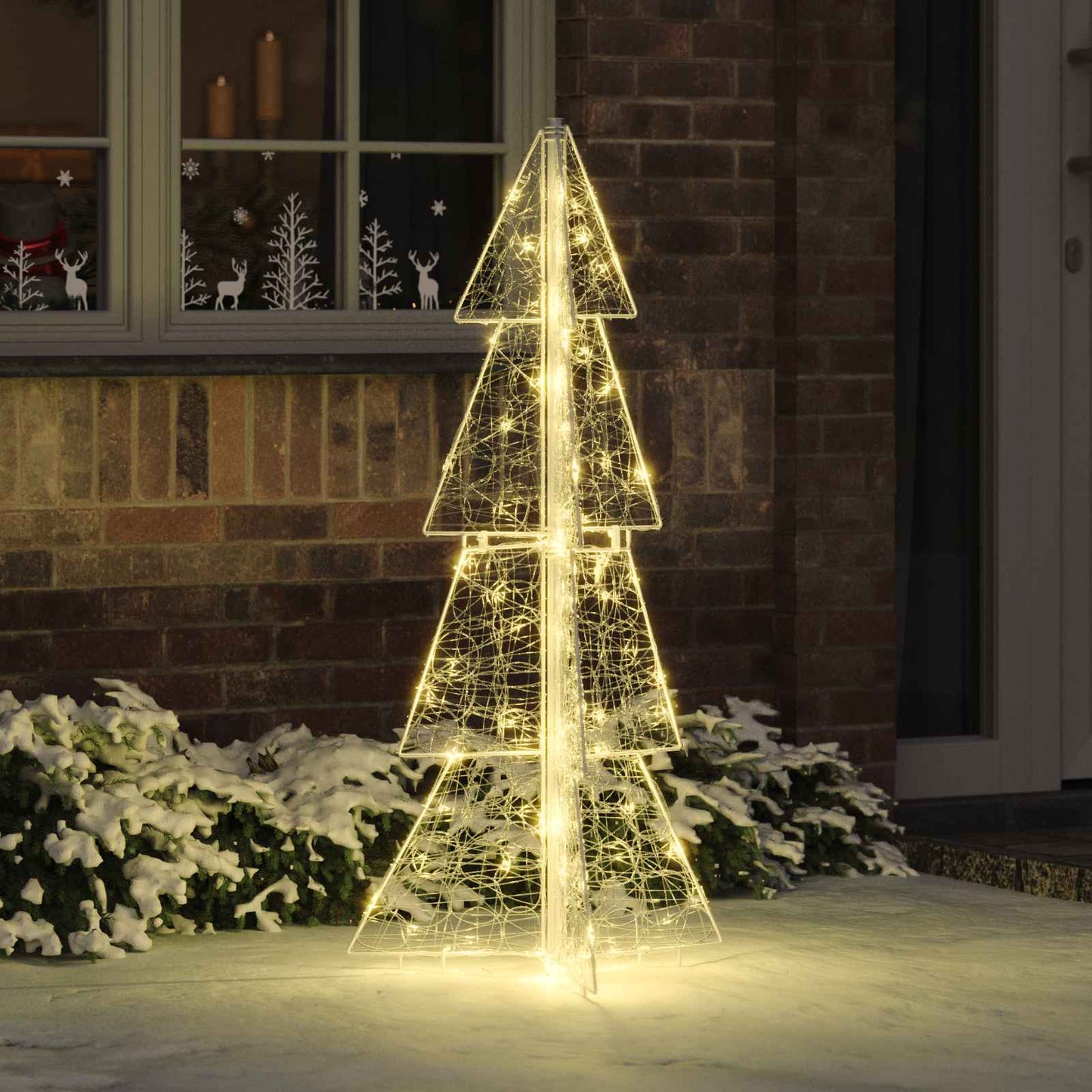 Christmas Tree with 100 LEDs Warm White 120 cm Acrylic