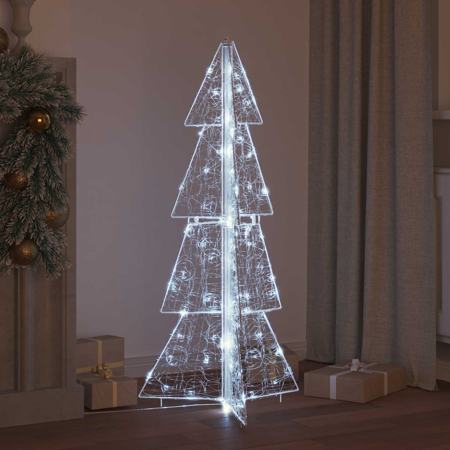 Christmas Tree with 100 LEDs Cold White 120 cm Acrylic