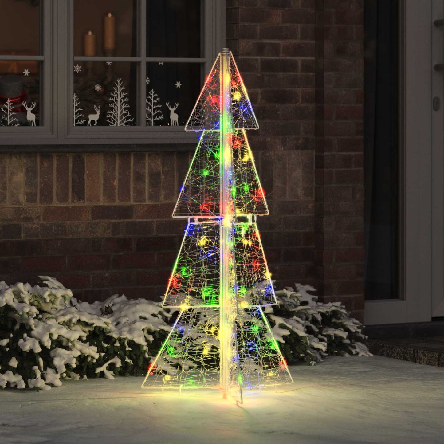 Christmas Tree with 100 LEDs Multicolour 120 cm Acrylic