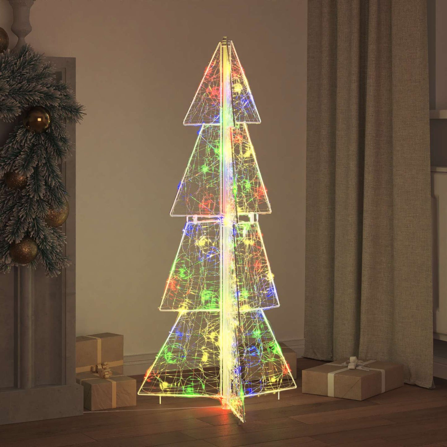 Christmas Tree with 100 LEDs Multicolour 120 cm Acrylic
