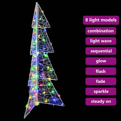 Christmas Tree with 100 LEDs Multicolour 120 cm Acrylic