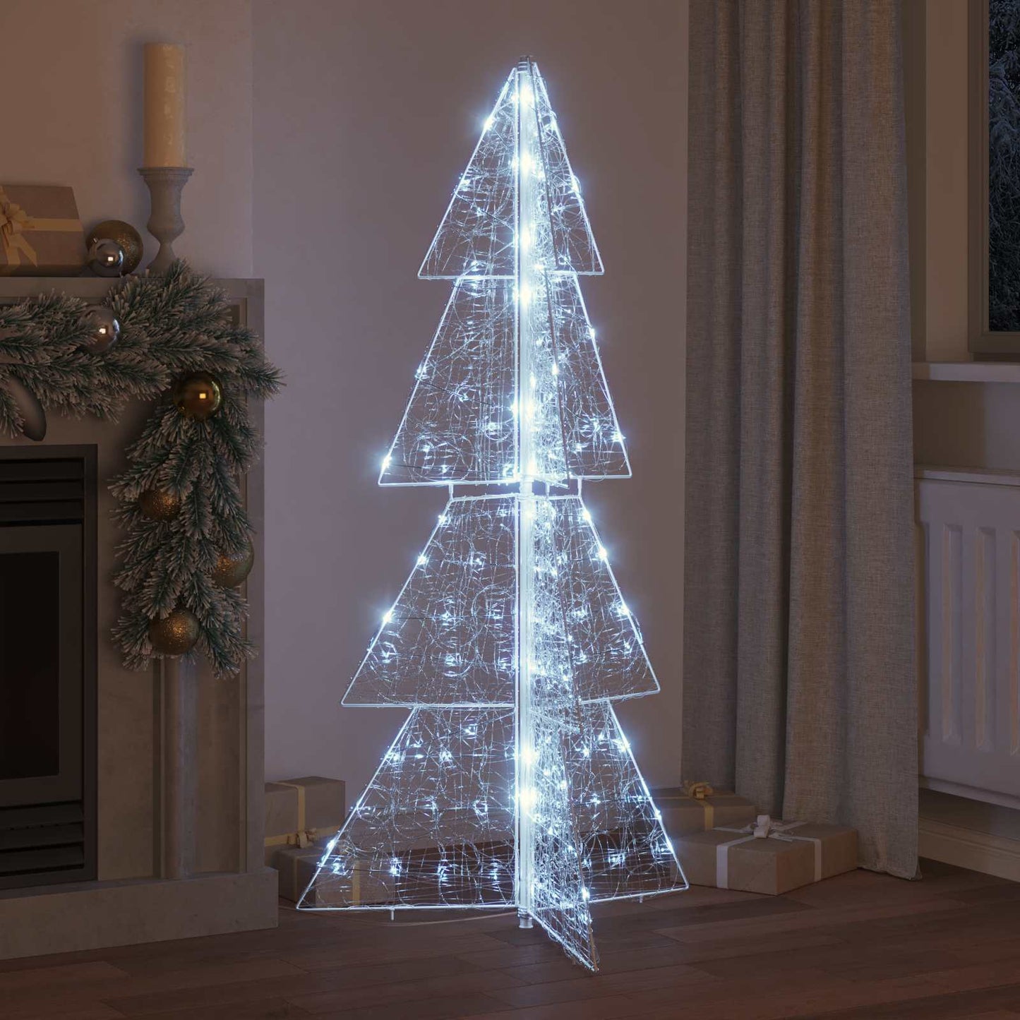 Christmas Tree with 160 LEDs Cold White 150 cm Acrylic