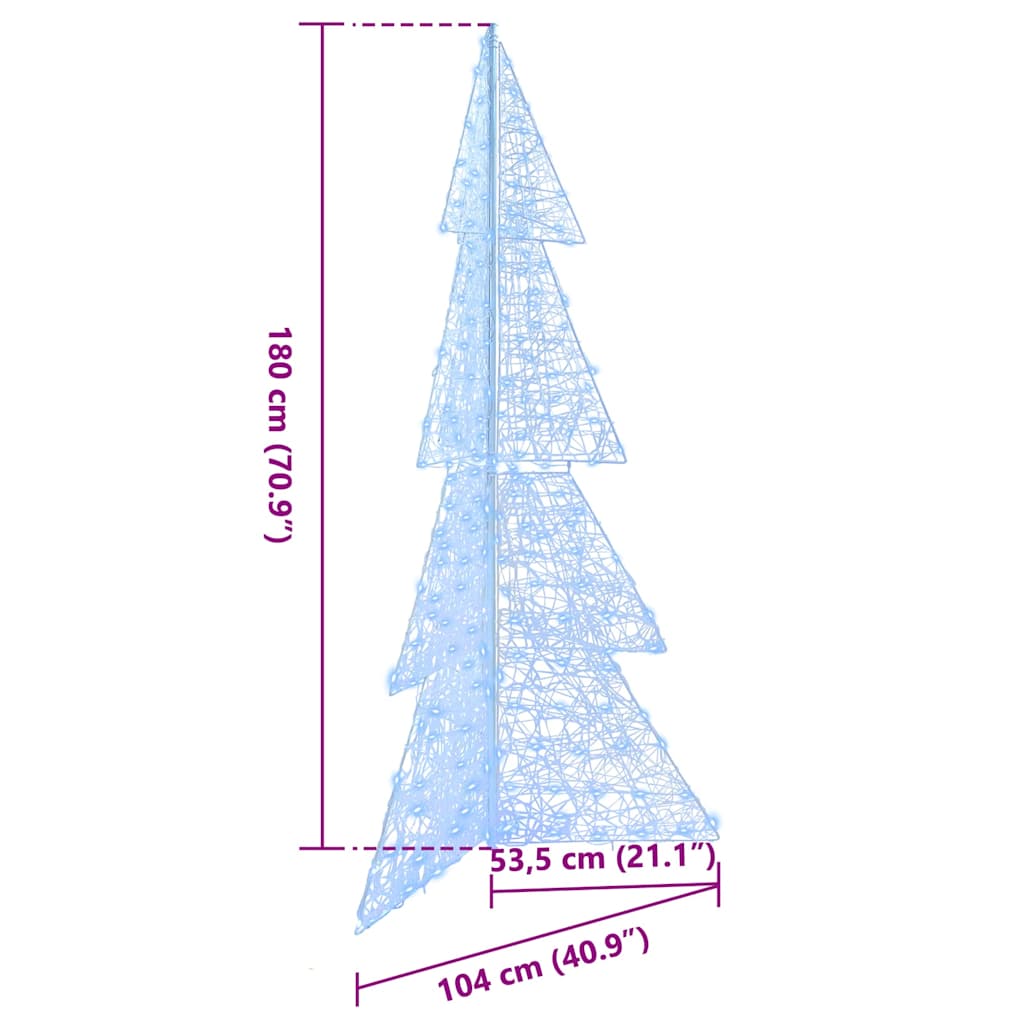 Christmas Tree with 240 LEDs Cold White 180 cm Acrylic