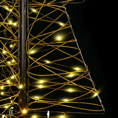 Christmas Tree with 100 LEDs Warm White 120 cm Rattan