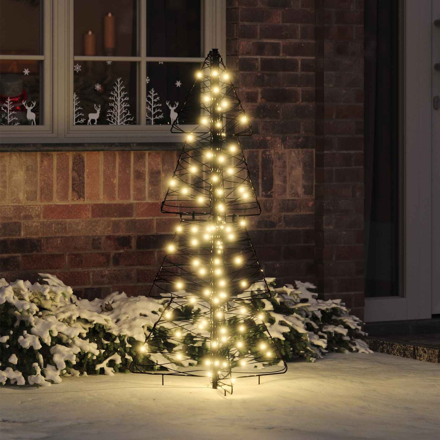 Christmas Tree with 100 LEDs Warm White 120 cm Rattan