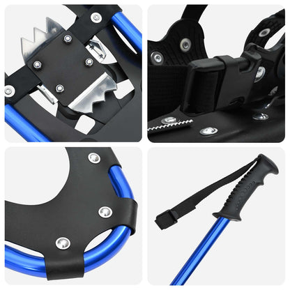 3 in 1 Snowshoes Blue and Black 53 x 21 cm Aluminum and HDPE