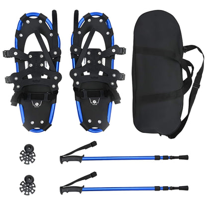 3 in 1 Snowshoes Blue and Black 53 x 21 cm Aluminum and HDPE