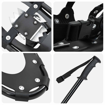 3 in 1 Snowshoes Black 53 x 21 cm Aluminum and HDPE