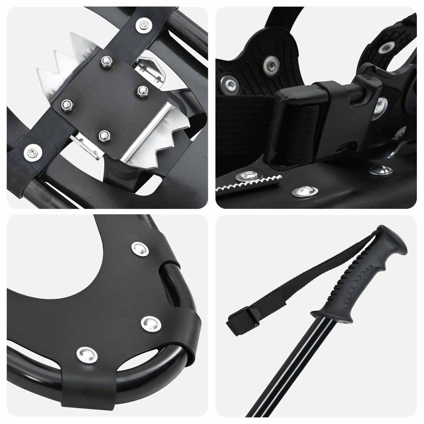 3 in 1 Snowshoes Black 78.5 x 22 cm Aluminum and HDPE