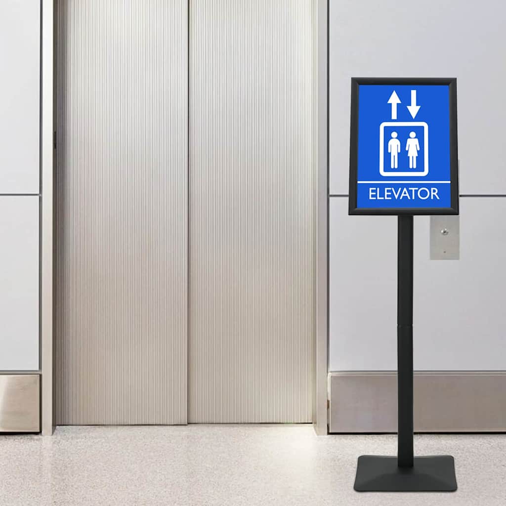 Pedestal Poster Stand Silver A3 Cast Iron