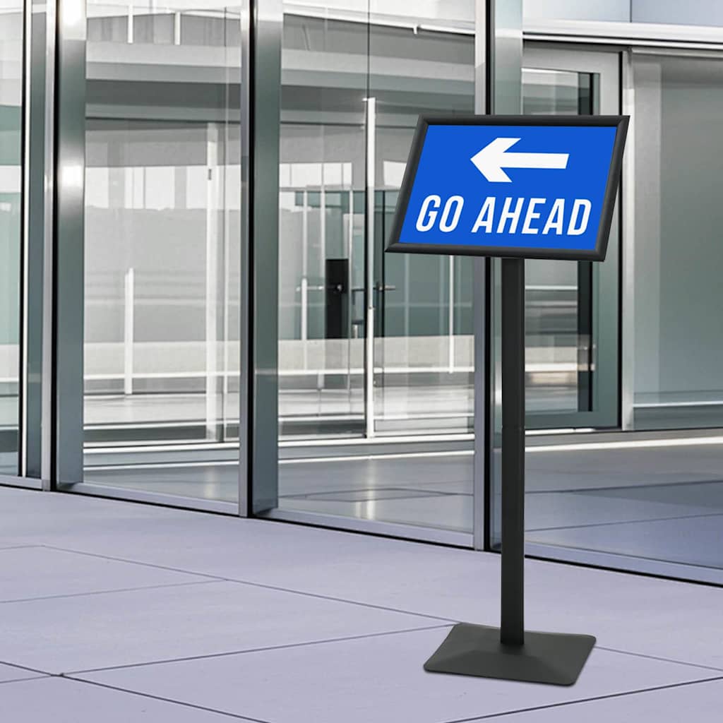 Pedestal Poster Stand Silver A3 Cast Iron