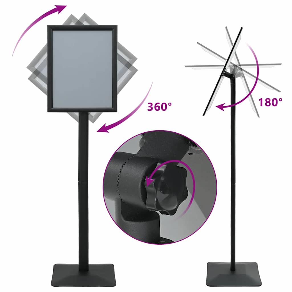 Pedestal Poster Stand Silver A3 Cast Iron