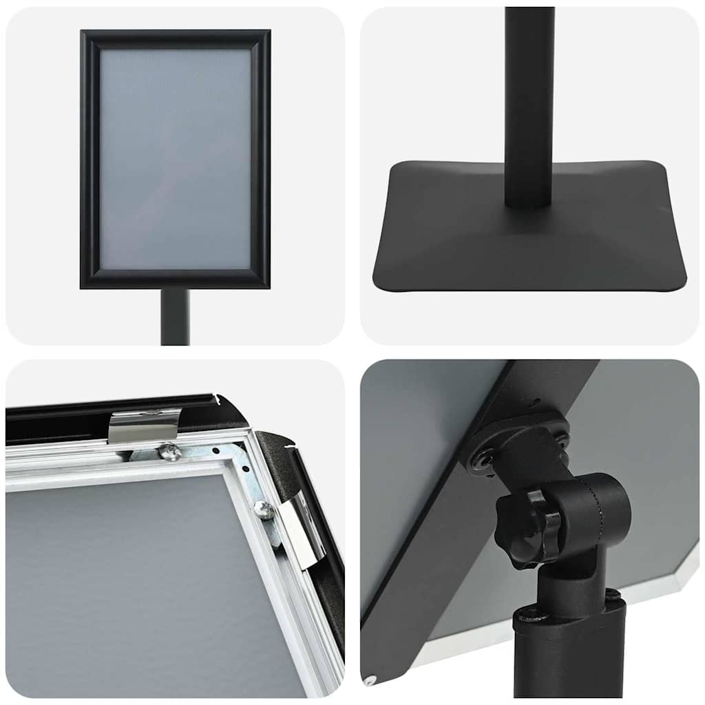 Pedestal Poster Stand Silver A4 Cast Iron