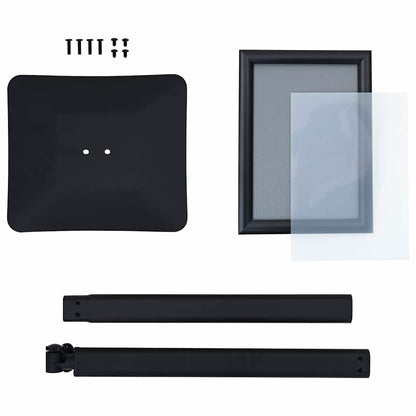 Pedestal Poster Stand Silver A4 Cast Iron