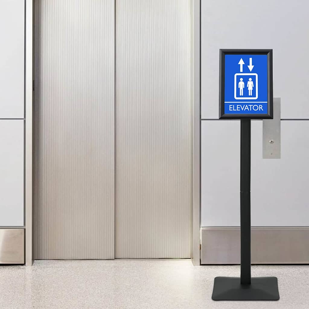 Pedestal Poster Stand Silver A4 Cast Iron