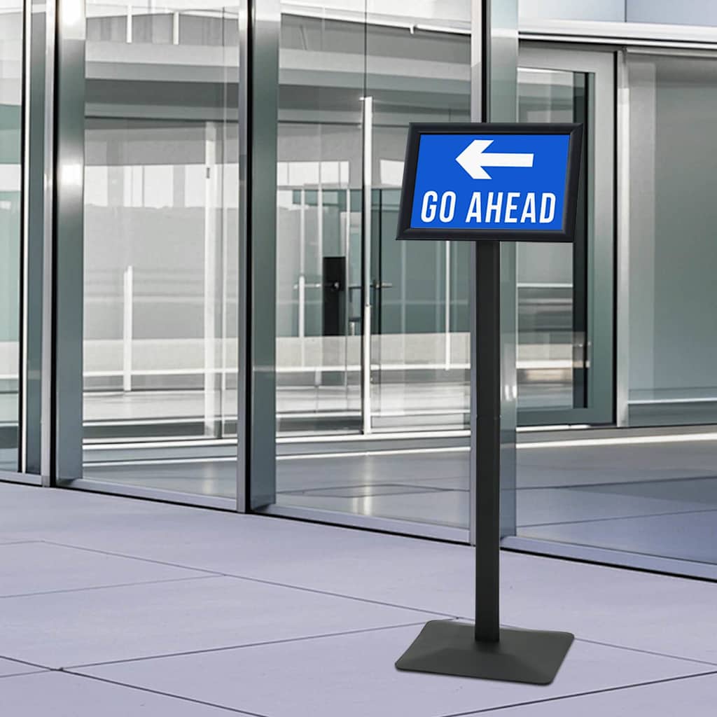 Pedestal Poster Stand Silver A4 Cast Iron