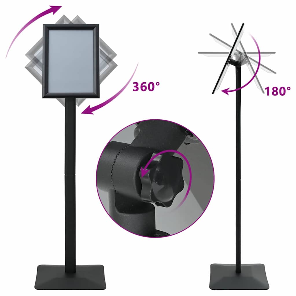 Pedestal Poster Stand Silver A4 Cast Iron