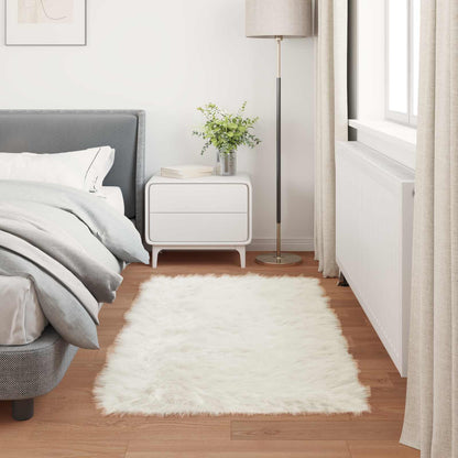 Faux Sheepskin Rug TAFALLA White 60 x 110 cm Polyester