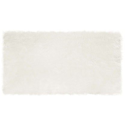 Faux Sheepskin Rug TAFALLA White 80 x 150 cm Polyester