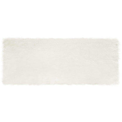 Faux Sheepskin Rug TAFALLA White 80 x 200 cm Polyester