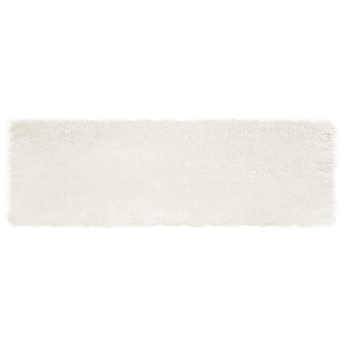 Faux Sheepskin Rug TAFALLA White 80 x 250 cm Polyester