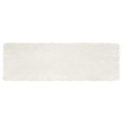 Faux Sheepskin Rug TAFALLA White 80 x 250 cm Polyester