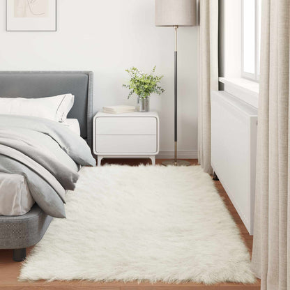 Faux Sheepskin Rug TAFALLA White 100 x 200 cm Polyester