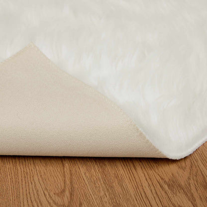 Faux Sheepskin Rug TAFALLA White 120 x 170 cm Polyester