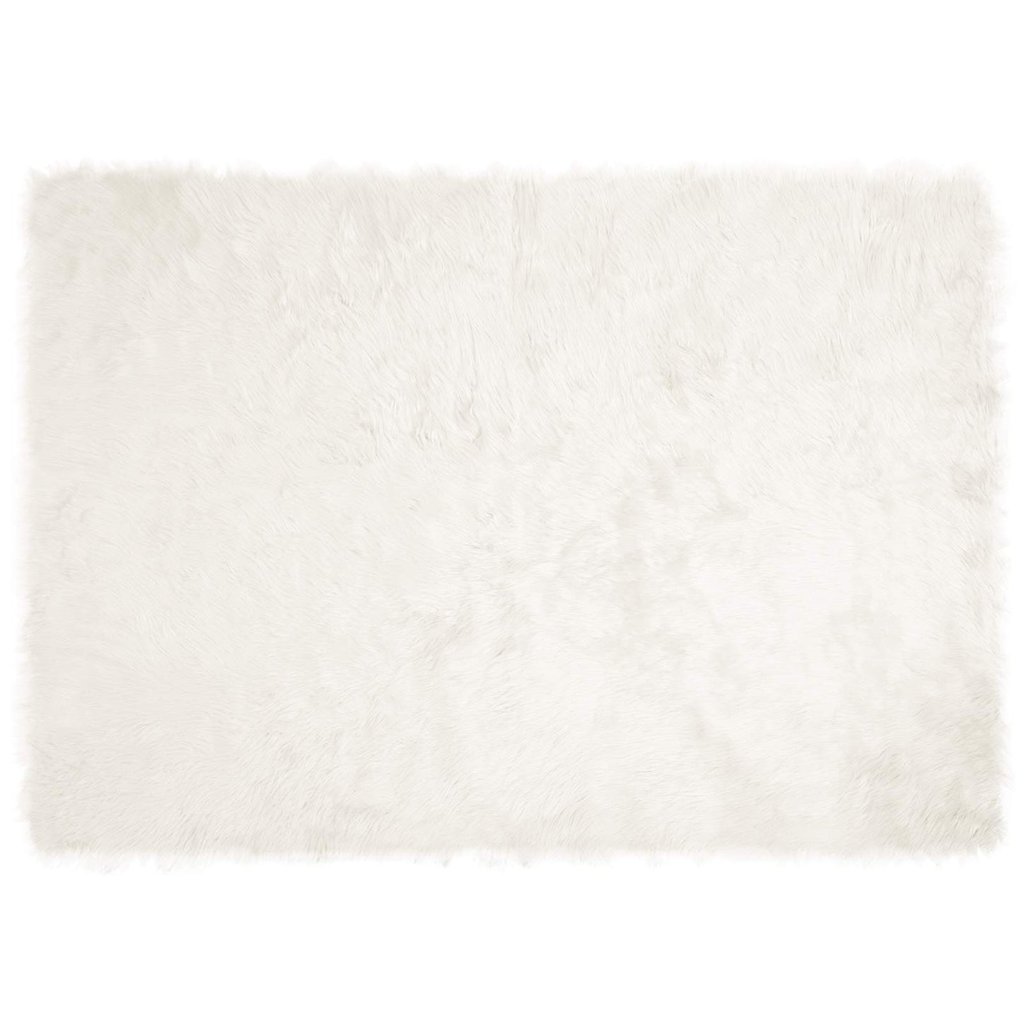 Faux Sheepskin Rug TAFALLA White 140 x 200 cm Polyester