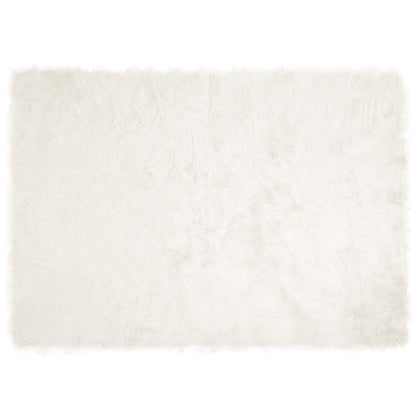 Faux Sheepskin Rug TAFALLA White 140 x 200 cm Polyester